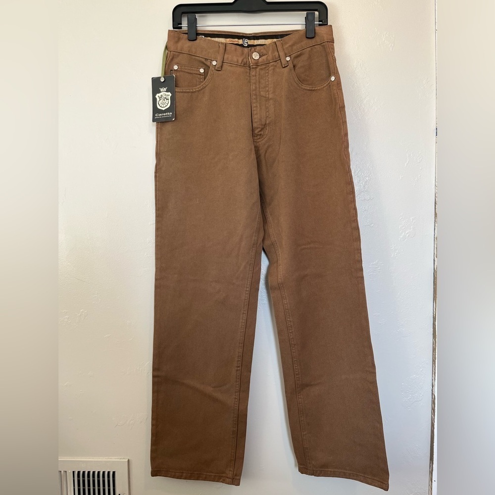 Caretta Brown Straight-Leg Jeans Women's Size 33x32 - Picture 2 of 14